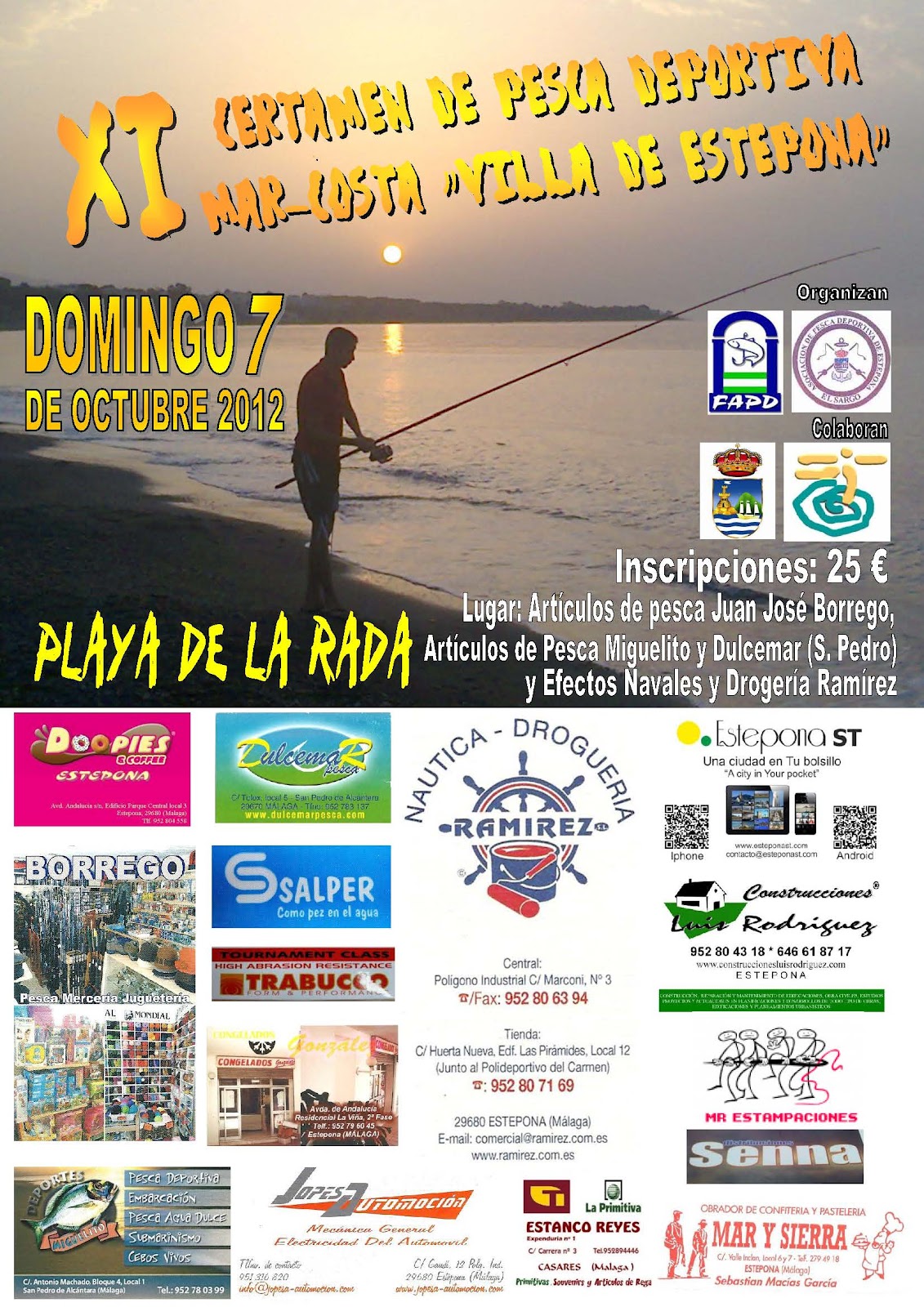 Estepona acogerá el domingo el XI certamen de pesca deportiva Mar Costa "Villa de Estepona" 